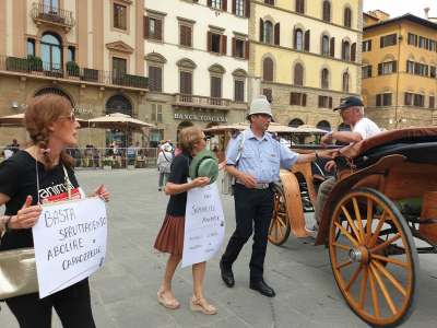 Protesta contro le Carrozzelle a Firenze