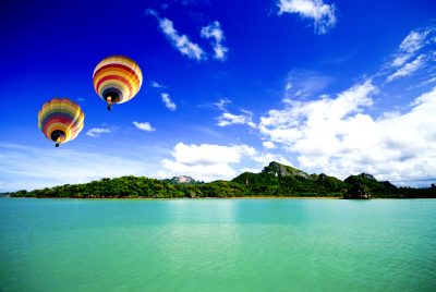 Hot air balloon on the sea Samui Thailand