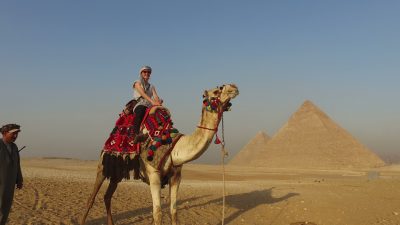 cairo-egypt-february-14-2016-female-tourist-sitting-on-camel-in-desert-at-giza-pyramid-SBI-350667852