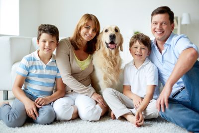 Family with dog